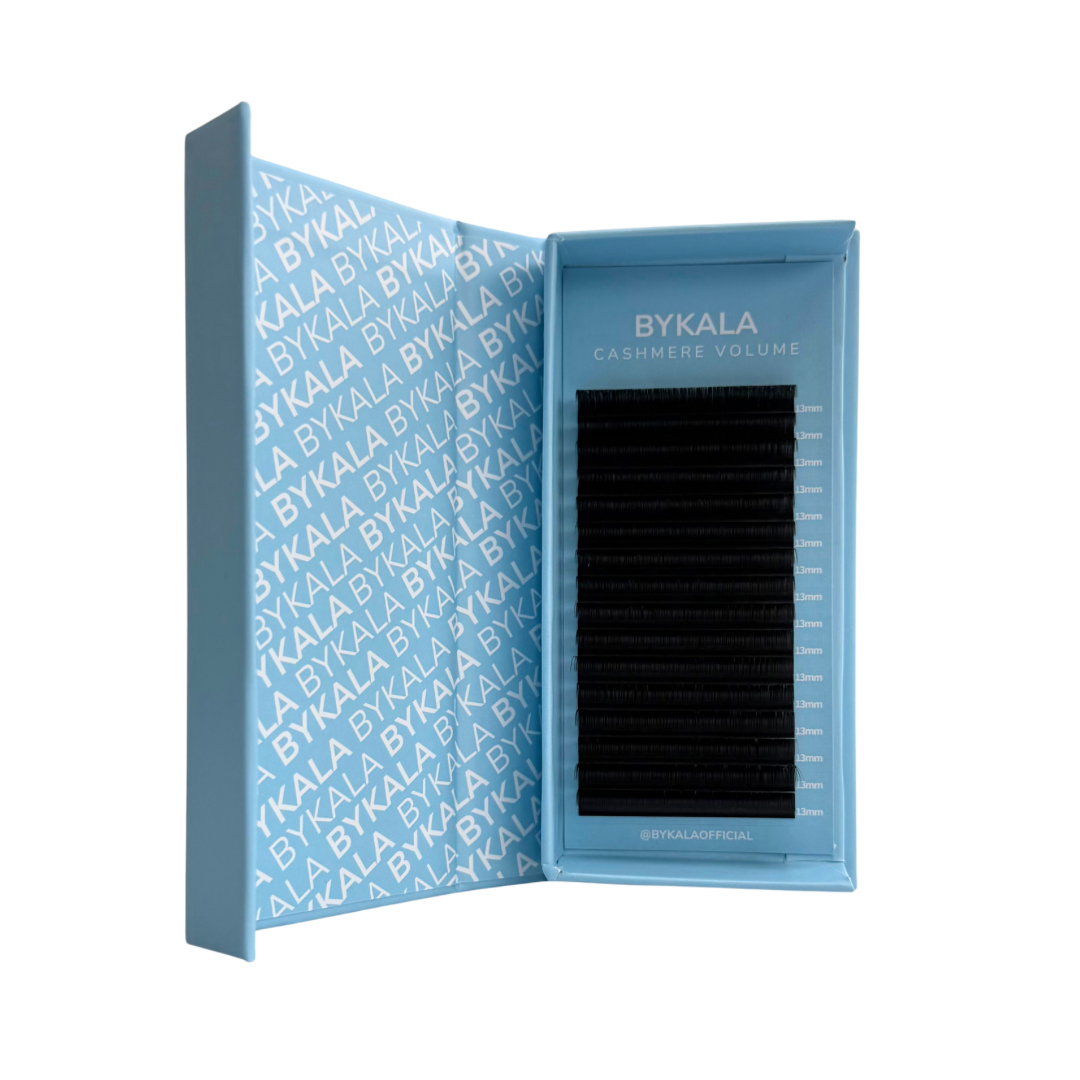 Eyelash packaging with BYKALA branding on a white background